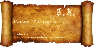 Barber Marianna névjegykártya